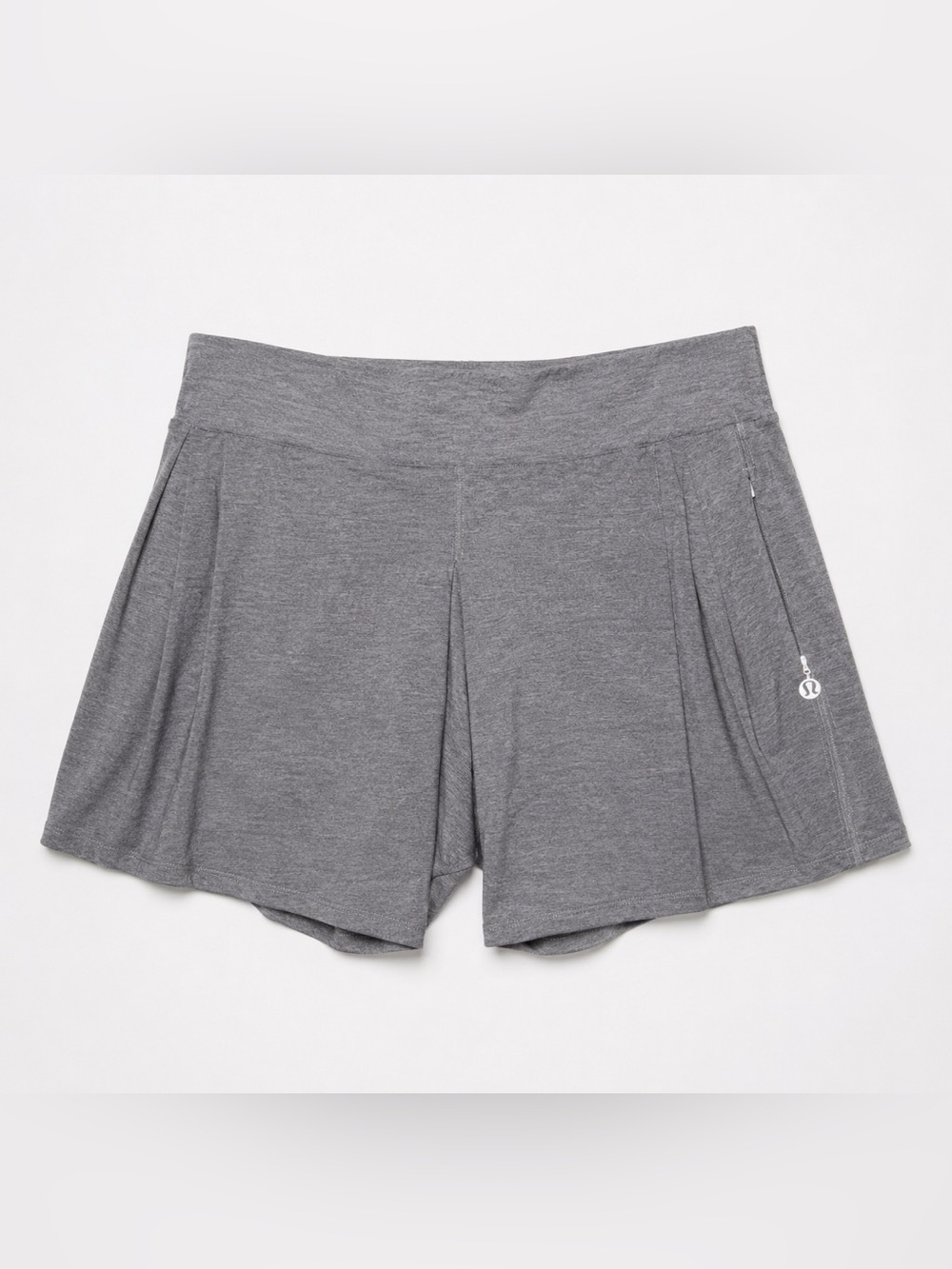 Lululemon Gray Run: Breeze Short Size 4 Heathered Gray Zip Pockets